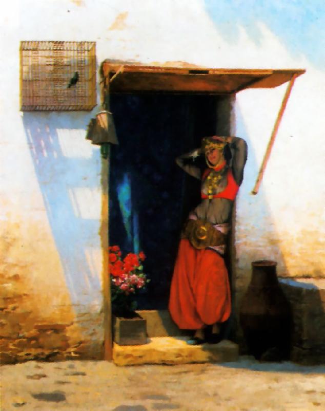 Jean Leon Gerome Woman of Cairo at her Door oil painting picture
